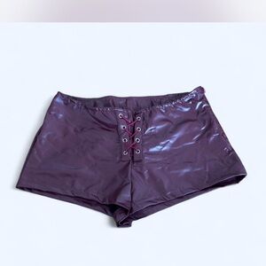 Purple Lace-Up Shorts